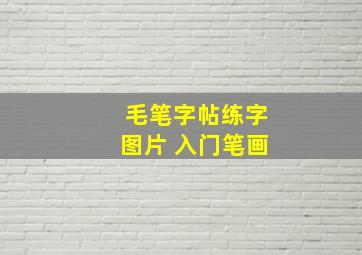 毛笔字帖练字图片 入门笔画